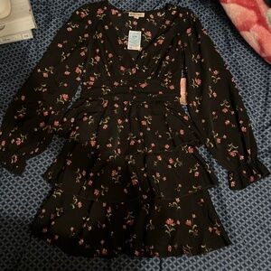 Black floral dress